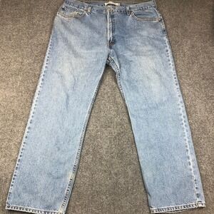 Levi Strauss 505 Regular Fit Jeans Mens W42 L32 Light Wash Denim Casual